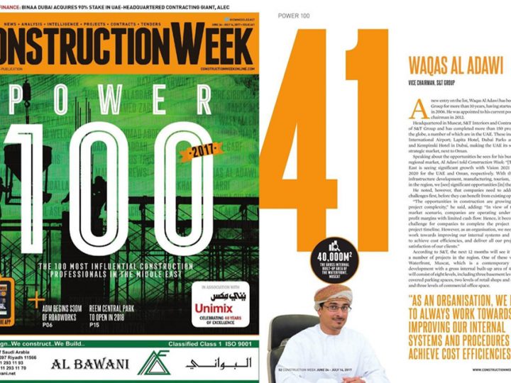 Waqas Al Adawi has been ranked 41st on Construction Week’s 2017